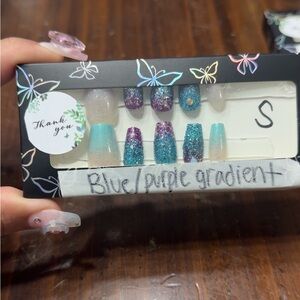 Blue/purple gradient gel x nails